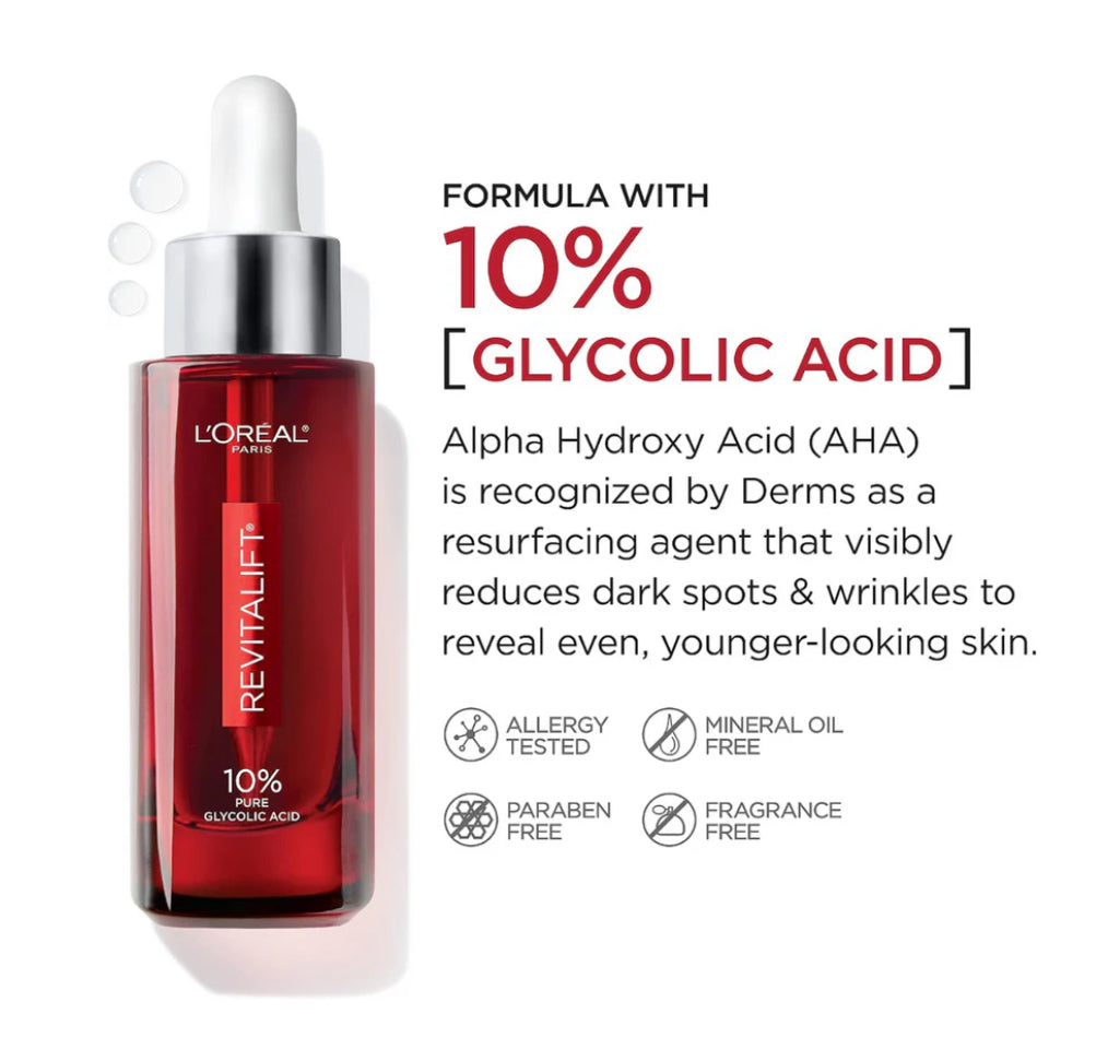 L'Oréal Revitalift Derm Intensives Sérum con 10% de Ácido Glicólico Puro 30 ml